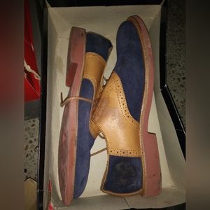 Polo Ralph Lauren Blue Suede/Tan Leather Men's Shoes Size 12D